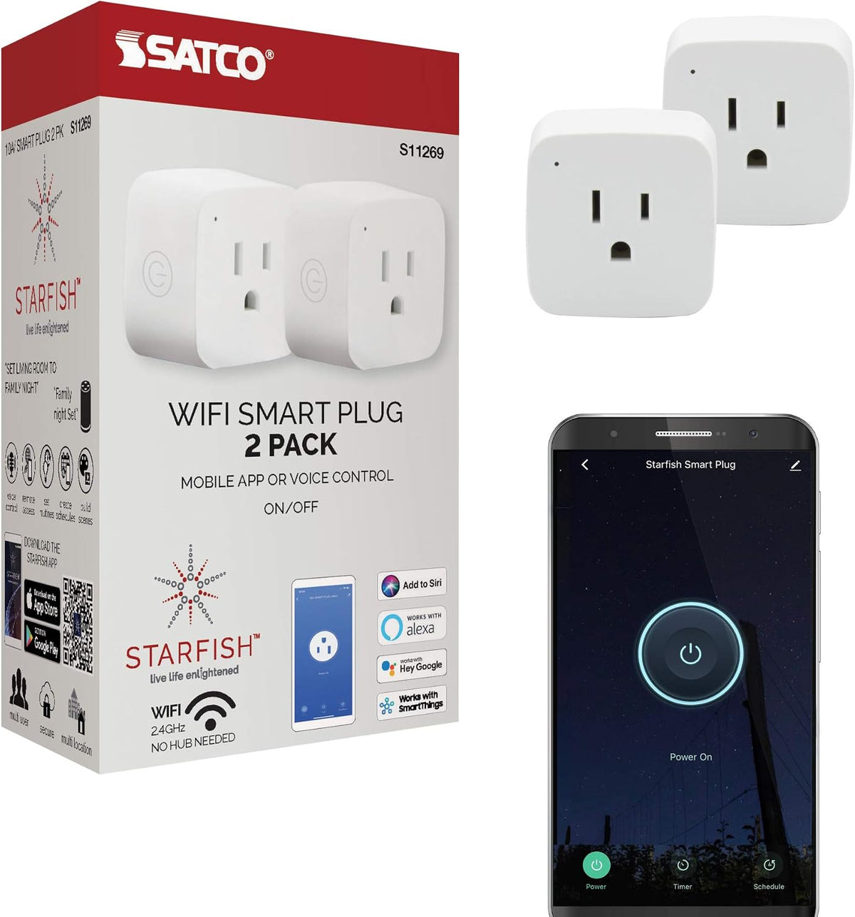 Starfish Wifi Smart Plug 2-Pack
