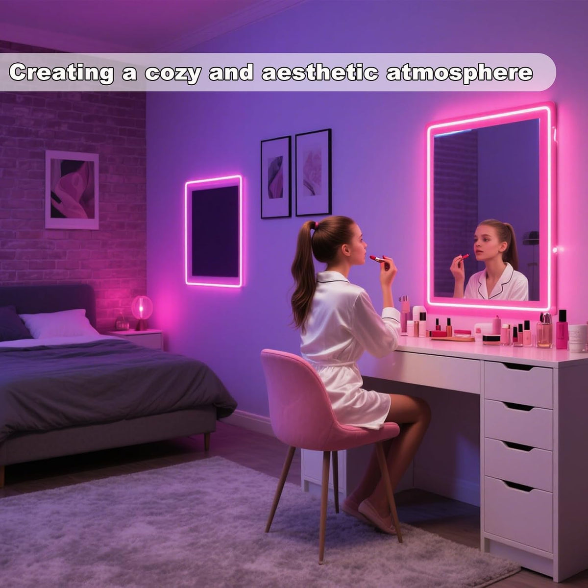Pink LED Strip Lights - Dimmable