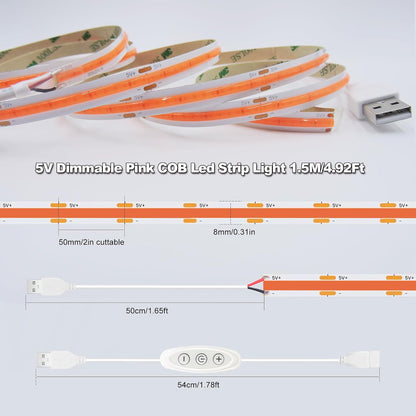 Pink LED Strip Lights - Dimmable
