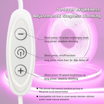 Pink LED Strip Lights - Dimmable