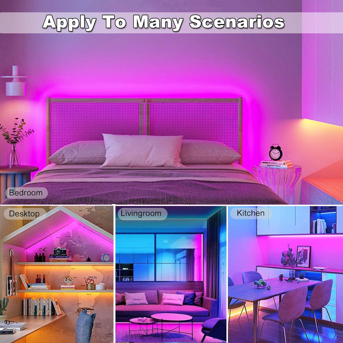 Pink LED Strip Lights - Dimmable