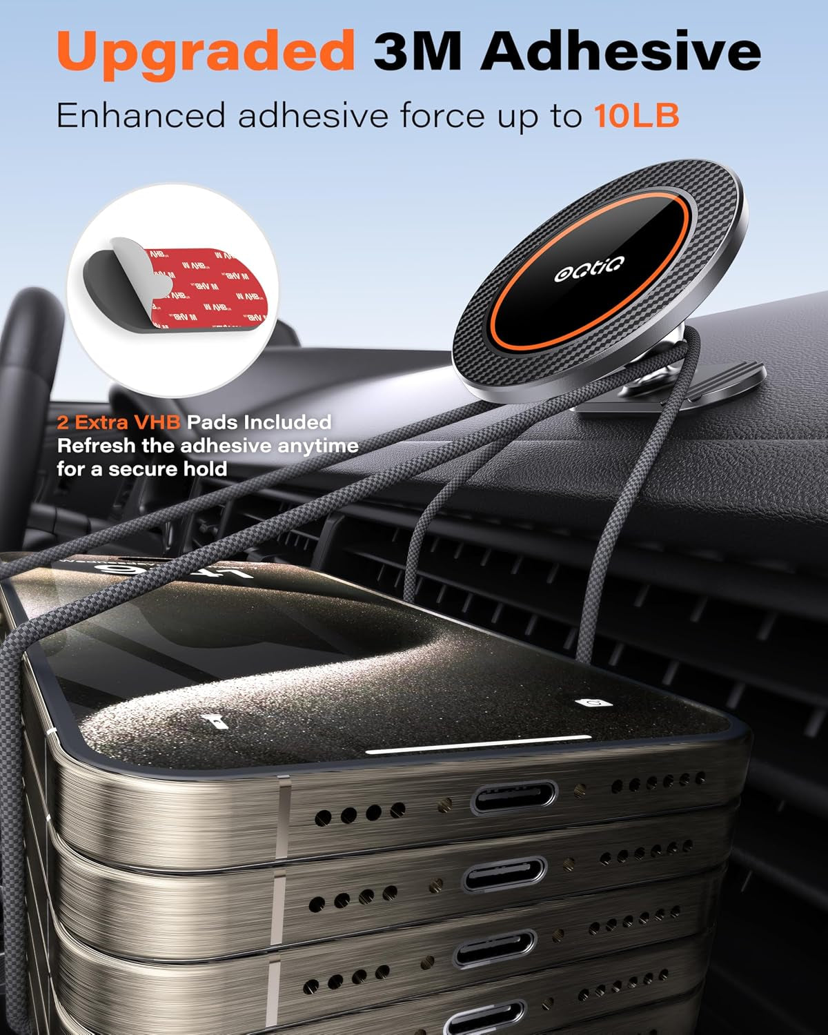 Magnetic Car Phone Mount 2-Pack