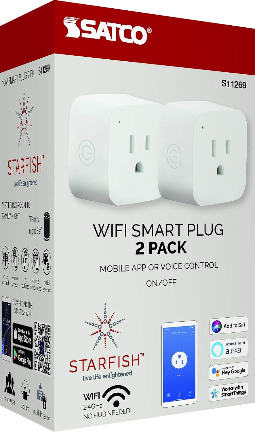 Starfish Wifi Smart Plug 2-Pack